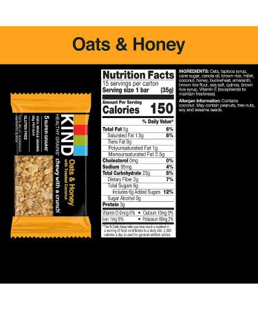 KIND Healthy Grains Bars Oats & Honey with Toasted Coconut 1.2oz 60 Pack Gluten Free - Oats & Honey Bars - Buy Online on GoSupps.com