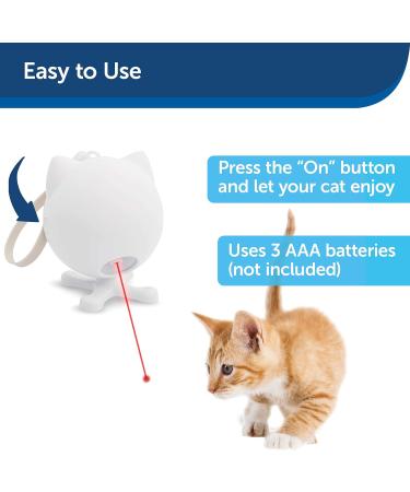 PetSafe Cat Dancing Dot Laser Cat Toy Automatic Laser Pointer 15 Minute Timer 3 AAA Batteries Required White - Buy Online on GoSupps.com