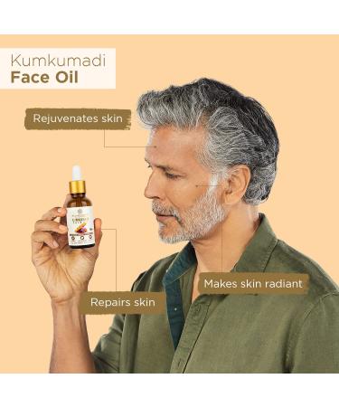 Bella Vita Organic Kumkumadi Face Glow Oil - 30ml | For Dry to Normal Skin | Sandalwood, Saffron, Turmeric, Sesame Oil | Soothes and Moisturizes - Buy Online on GoSupps.com