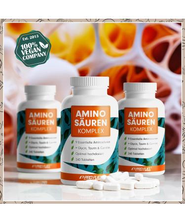 High-Dose Amino Acids Complex - 240 Vegan Tablets | 6 000 mg Daily | 9 Essential Aminos + Taurine Carnitine & Glycine | Lab Tested & Certified - Buy Online on GoSupps.com