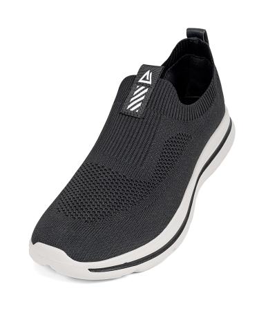 Odckoi men's slip on sneakers mesh breathable running shoes comfortable sneakers outdoor fitness sports shoes lightweight road running shoes 45 EU black