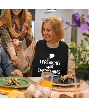 Washable Reusable Adult Bib with Crumb Catcher - Funny Clothing Protector for Elderly Men and Women - Buy Online on GoSupps.com