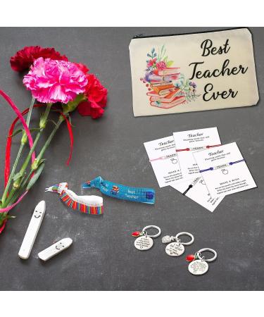 Teacher Appreciation Gift Set with Makeup Pouch, Hair Ties, Bracelets, and Keychain - 28 Pcs - Buy Online on GoSupps.com