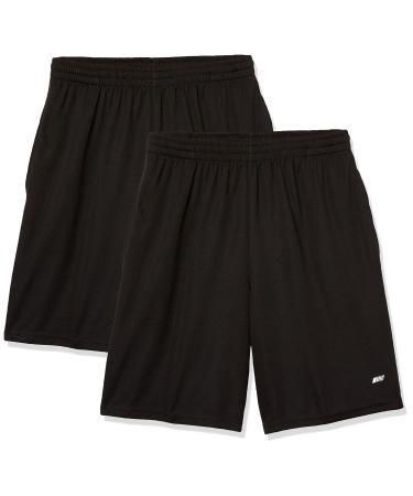 Amazon Essentials Men's Loose Fit Performance Shorts (Available in Big & Tall) 2-Pack M Black