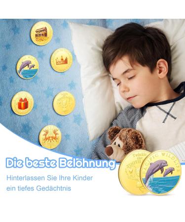 Halinuia 12-Piece Tooth Fairy Coins Set | Tooth Fairy Gifts for Kids | Commemorative Coins in Plastic Box | Perfect Lost Tooth Souvenirs - Buy Online on GoSupps.com