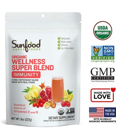 Sunfood Organic Wellness Super Blend Immunity - 8 oz | Boost Your Health - Buy Online on GoSupps.com