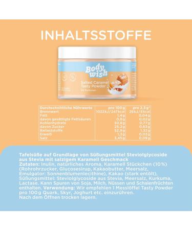Bodywish Salted Caramel Tasty Powder - Low-Calorie Natural Flavor & Sugar Substitute | 150g - Buy Online on GoSupps.com