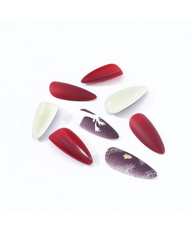 Brishow Christmas Artificial Ballerina Nails Moose Design 24 Full Cover Acrylic Press-On Nails for Women & Girls - Buy Online on GoSupps.com