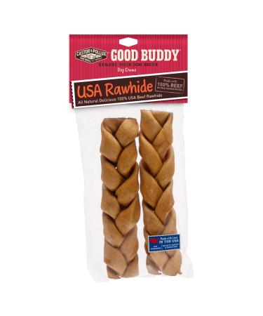 Castor & Pollux Good Buddy Made in USA Natural Chicken Flavor Rawhide Dog Treats 2 pk 7-8" Rawhide Braid Natural Chicken Flavor 7-8 Inch (Pack of 2)