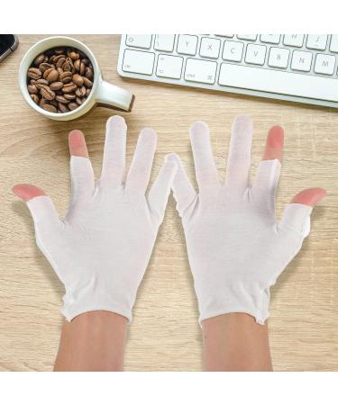 PATKAW Moisturizing Gloves Overnight 12 Pairs Fingerless Cotton Gloves for Dry Hands White Cotton Gloves for Men Women Washable Spa Cotton Inspection Gloves - Buy Online on GoSupps.com