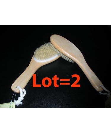 Kingsley Natural Bristle Body Brush with Contoured Wooden Handle - 2 Pack | Exfoliating Tool Set - Buy Online on GoSupps.com