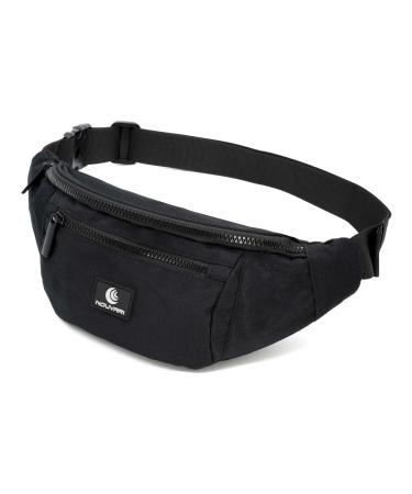 Bellbeat men and women black hip pocket for festival camping & sport unisex water -repellent belt bag for travel outdoor & hiking (black) - Buy Online on GoSupps.com