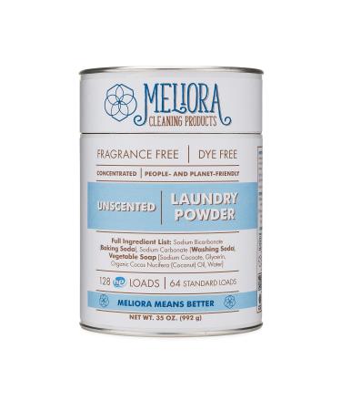 Meliora Cleaning Products, Laundry Powder, Unscented, 128 HE (64 Standard) Loads