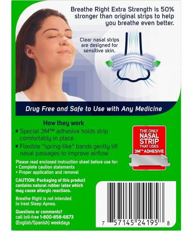 Breathe Right Nasal Strips Extra Clear 26 Count - Sensitive Skin - Buy Online on GoSupps.com