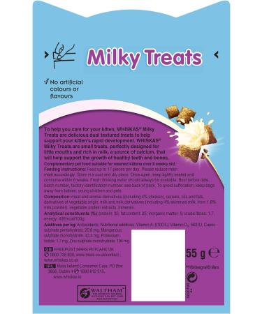 Whiskas 2-12 Month Kitten Milky Treats 55 g (Pack of 8) Milky Treats 55 g (Pack of 8) - Buy Online on GoSupps.com