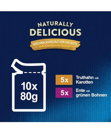 Felix Naturally Delicious Cat Food - Wet Variety Pack with Vegetables in Jelly (6 x 80g) - International Shipping Available - Buy Online on GoSupps.com