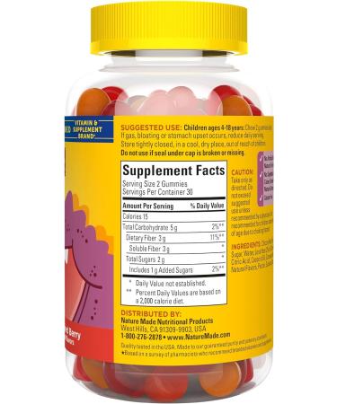 Nature Made Kids First Fiber Gummies - Digestive Health Support - 60 Gummies - Buy Online on GoSupps.com