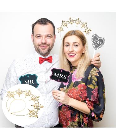 Lurrose Golden Crown Headband - Mary Goddess Tiaras for Weddings Halloween Costumes & Cosplay Parties | 33x25cm Headdress - Buy Online on GoSupps.com