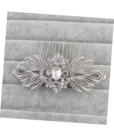 Tiara Crystal Hair Comb Crystal Hair Side Combs Bridal Hair Comb White European and American Accessories Bride - Buy Online on GoSupps.com
