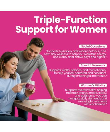 For Women Triple-Function Herbal Capsules | Supports Wellness After Social Occasions Special Moments & Women s Vitality | Feel Better After Drinking & Liver Support | Milk Thistle & DHM | 30 Capsules - Buy Online on GoSupps.com
