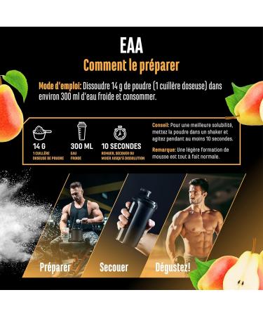  GEN GERMAN ELITE NUTRITION EAA powder 532g (38 servings) - The 9 essential amino acids incl. histidine & BCAA - Human Code formula - Vegan - Very good solubility - Refreshing amino acid drink (Sweet Pear) - Buy Online on GoSupps.com