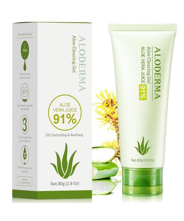 Aloderma Super Acne Clearing Gel - Organic Aloe Vera Blemish Treatment with Witch Hazel - Non-Drying Acne Control Moisturizer - 2.8 Ounce - Buy Online on GoSupps.com
