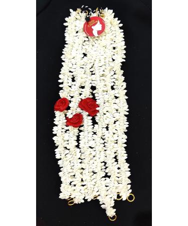 Pretty Charming Artificial Hair Gajra - Set of 6 (3 Red & 3 White) - Buy Online on GoSupps.com