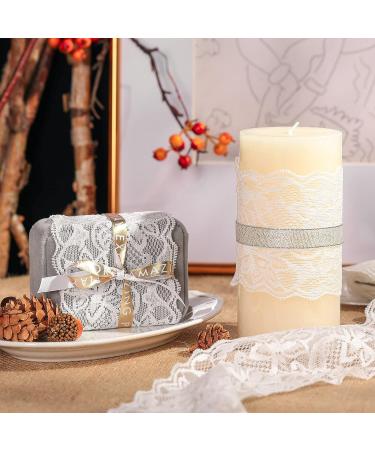 VGOODALL 3 Inch White Lace Ribbon - 10 Yards Elastic Floral Lace Trim for DIY Crafts and Wedding Decor - Buy Online on GoSupps.com
