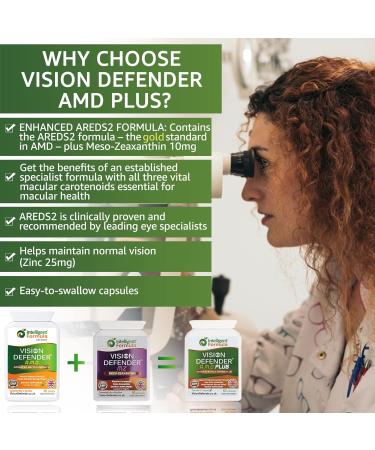 Vision Defender Plus: AREDS2 Eye Supplement with Lutein, Zinc & Meso-Zeaxanthin | 60 Vegan Capsules - Buy Online on GoSupps.com