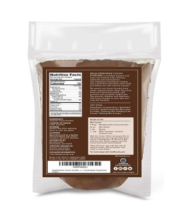 Healthworks Cacao Powder (48 oz) - Certified Organic Cocoa Substitute, Sugar-Free | Keto, Vegan, Non-GMO | Antioxidant Superfood from Peruvian Bean/Nut - Buy Online on GoSupps.com