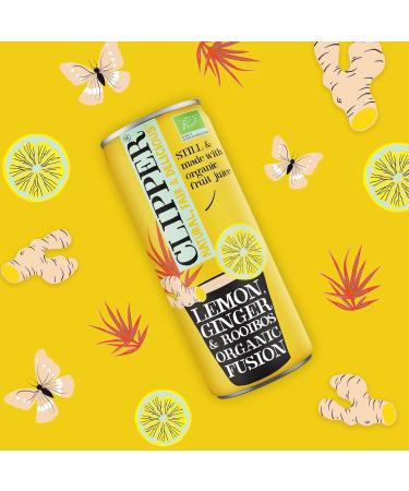 CLIPPER - Organic Refreshing Drink - Fusion Lemon Ginger Rooibos - No added sugar - 25cl x 12 - Buy Online on GoSupps.com
