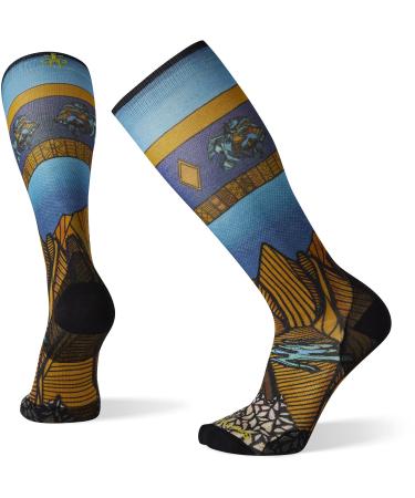 Smartwool Performance Ski Zero Cushion Mountain Escape Print OTC Sock - Men's Desert Sand Large