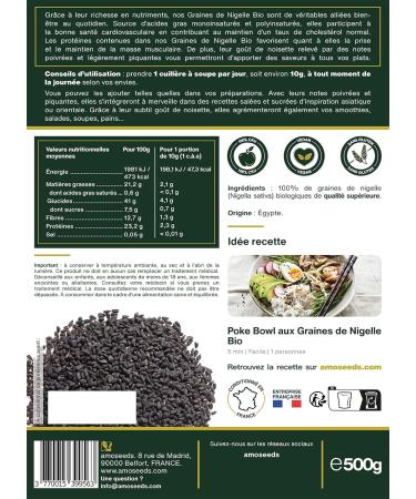 Organic Nigella Seeds 500G | Black Cumin | Top Quality | Nutrition Digestion Cooking - Buy Online on GoSupps.com