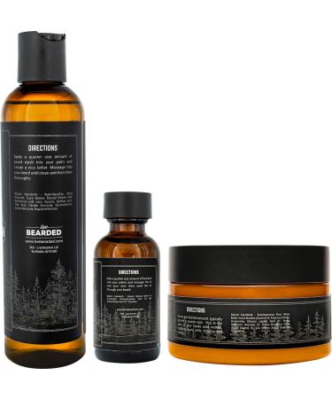 Live Bearded 3-Step Beard Grooming Kit - All-Natural Executive Beard Wash Oil & Butter for Growth Support - Made in the USA - Buy Online on GoSupps.com