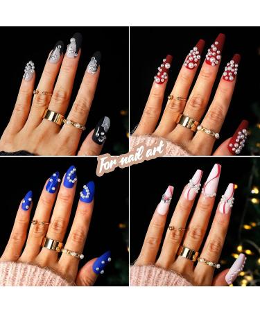 Teenitor 2582Pcs Hair Pearls Stick On Jewels for Hair, Face & Crafts - 3/4/5/6/8mm Gems - Buy Online on GoSupps.com