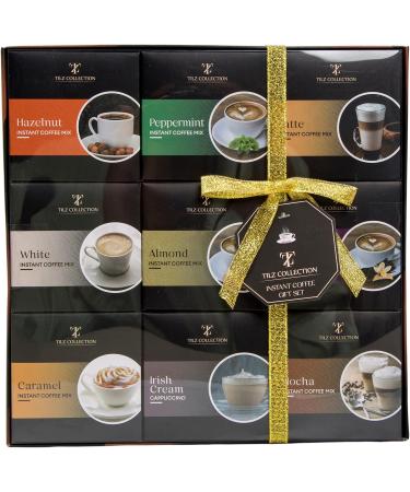 Coffee Gifts - Ground Coffee & Instant Coffee Bundle Gift Sets Coffee Gifts For Men Women Flavours Includes Hazelnut French Vanilla Irish Italian Peppermint White Mocha Cinnamon Almonds Ground & Instant - Buy Online on GoSupps.com