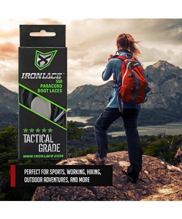 IRONLACE Paracord 550 Laces Type III 63-Inch - Heavy-Duty Midnight Black - Buy Online on GoSupps.com