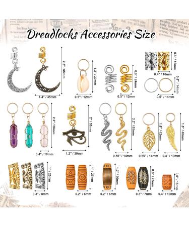 Yaomiao 150 Pieces Hair Jewelry Dreadlocks Crystal Wire Wrapped Loc Adornment Assorted Imitation Wood Beads Braid Accessories for Braids Hair Cuffs Decorations for Women Girl(Classic Style) - Buy Online on GoSupps.com
