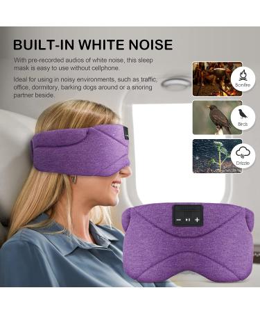 Flashmen Bluetooth Sleep Mask with White Noise Timer, Cooling Weighted Eye Mask for Side Sleepers - Purple - Buy Online on GoSupps.com