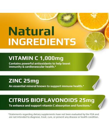 MUSCLE FOOD LABS (2 Pack) MFL Vitamin C + ZINC | C - 1000 | VIT C 1 000mg | Zinc 25mg | Citrus Bioflavonoids 25mg | Non-GMO & Gluten Free - Buy Online on GoSupps.com