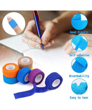 24 Pack Rainbow Color Self Adherent Bandages Wrap - 1 Inch X 5 Yards Cohesive First Aid Tape for Sports Injuries - Elastic Self Adhesive Athletic Tape for Wrist, Ankle - Buy Online on GoSupps.com