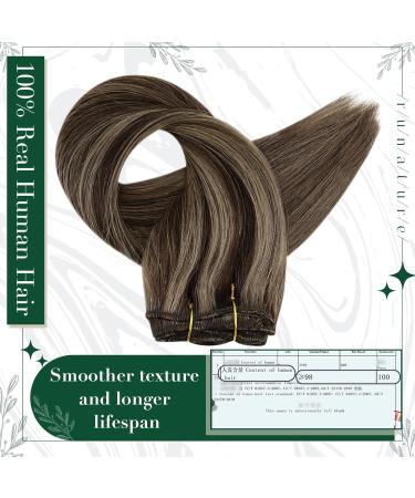 Runature Real Hair Clip In Highlight Extensions #2P8A - Dark Brown 45cm 50g Smooth Straight 3 Pcs - Natural Look Hair Extensions - Buy Online on GoSupps.com