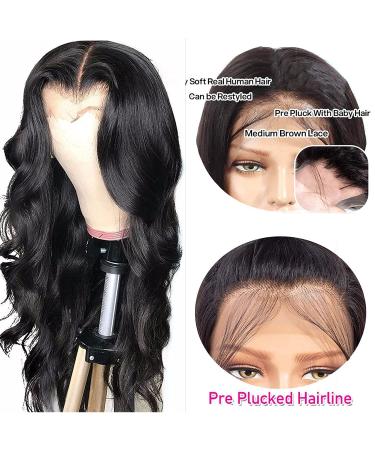 30 Inch Body Wave Lace Front Wig for Black Women - Brazilian Human Hair Pre Plucked 13x4 HD Lace Frontal Wig, Natural Looking Glueless Wig - Buy Online on GoSupps.com