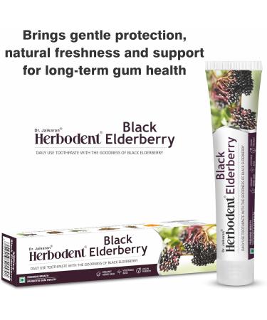Herbodent Black Elderberry Toothpaste - 6.53 oz Pack of 1 | Toothpaste with The Goodness of Black Elderberry | SLS Free | 5 Organic Herbs 6.53 Ounce (Pack of 1) - Buy Online on GoSupps.com