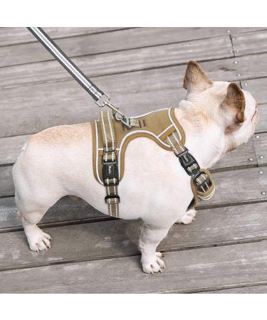 Buy Heele Adjustable Dog Harness for Small Dogs - Reflective Anti-Pull Padded Handle XS Khaki | International Shipping Available - Buy Online on GoSupps.com