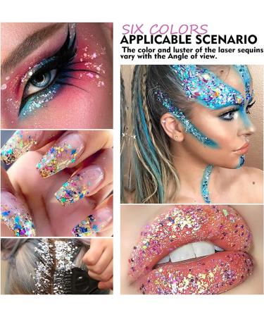Beteligir 6pcs Face Body Glitter Set - Music Festival Rave Accessories - Sparkling Gel for Face, Eyes, and Hair - Buy Online on GoSupps.com