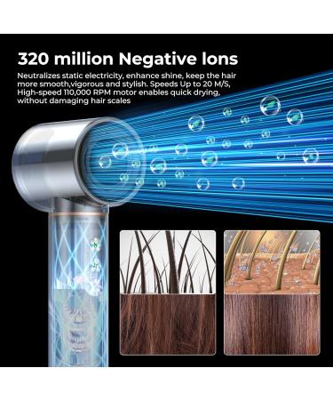 Atopskins Air Styler 5in1 hair styler with 320 million ionic hair styler 110000 rpm hairdryer 20 ms air flow hair dryer brush auto curling iron straightening brush 340 g light quiet fast drying - Buy Online on GoSupps.com