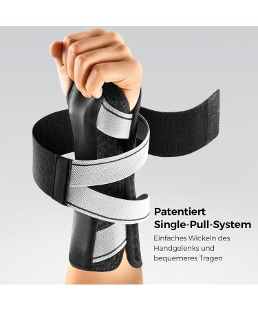 Freetoo Light-Pass Shaped Wristwear with Bionic Carpal Tunnel Rail - One-Tiered Wrist Bandages for RSI & Tendonal Inflammation - Extended Wrist Splint for Men & Women (Left Hand S/M - Black & Gray) - Buy Online on GoSupps.com