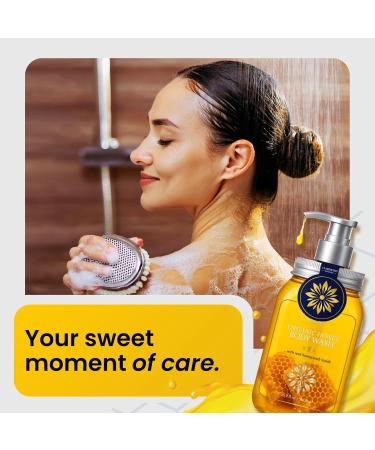 Organic Honey Luxury Body Wash | Real Honeycomb Pieces Royal Jelly & Propolis | Aloe & Rosemary Extract | Paraben Phthalate & Sulfate Free Shower Bath Gel | All Natural Soft Skin Bodywash - Buy Online on GoSupps.com