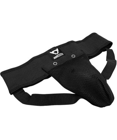 Ringhorns Mens Charger Groin Guard with Holder L Black - Ultimate Protection for Athletes | Shop Internationally - Buy Online on GoSupps.com